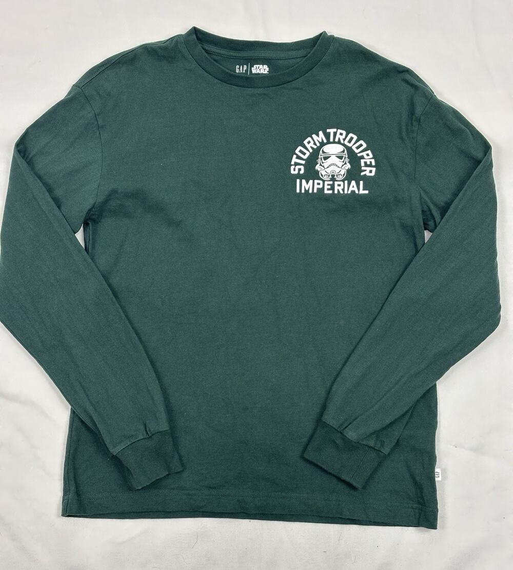 GAP Kids Star Wars Green Imperial Storm Trooper Long Sleeve Cotton Tshirt XL